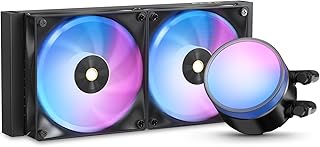 Delta L24 ARGB CPUクーラー 簡易水冷 240mm、レイヤーARGBライティングエフェクト、TDP 280W、低ノイズポンプ、高性能4ピンPWM ファン、最大2000 RPM、AMD AM4/AM5、Intel LGA 115X/1200/1700/1851対応(ブラック)