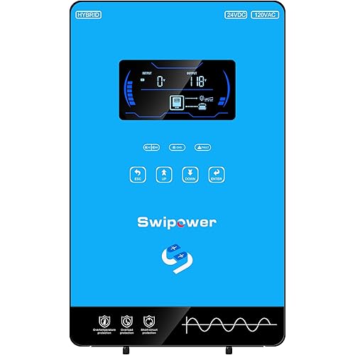 Xijia Hybrid Inverter 4000W Pure Sine Wave Power Inverter with 140A MPPT Solar Charger DC 24V to AC 110V60HZ Solar Converter，Battery-Less Operation, Compatible with Lithium & AGM Batteries