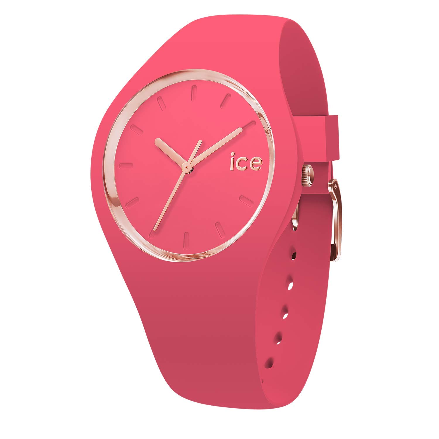 ICE-WATCHICE glam colour Raspberry - pink ladies watch with silicone strap - 015335 (Medium), rose, Bracelet