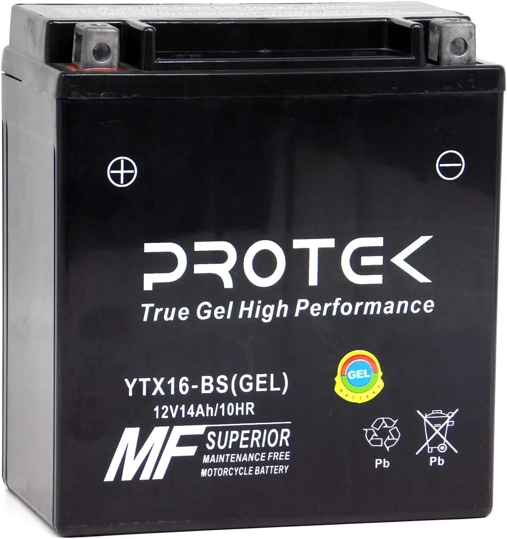 Protek YTX16-BS YTX16-BS-1 YTX20CH-BS YTX20CH 12V 14Ah Sealed AGM Gel Type Battery Maintenance Free Factory Activated For Motorcycle Dirt Bike ATV UTV PWC Powersports