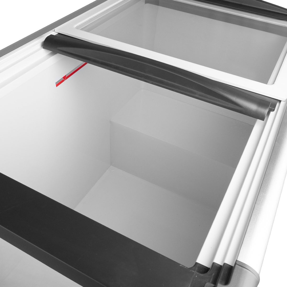 GastroHero Gefriertruhe ECO 350 I Tiefkühltruhe groß 273L I Kühltruhe abschließbar I Gefriergerät mit Glasschiebedeckel I -18°C bis -22°C