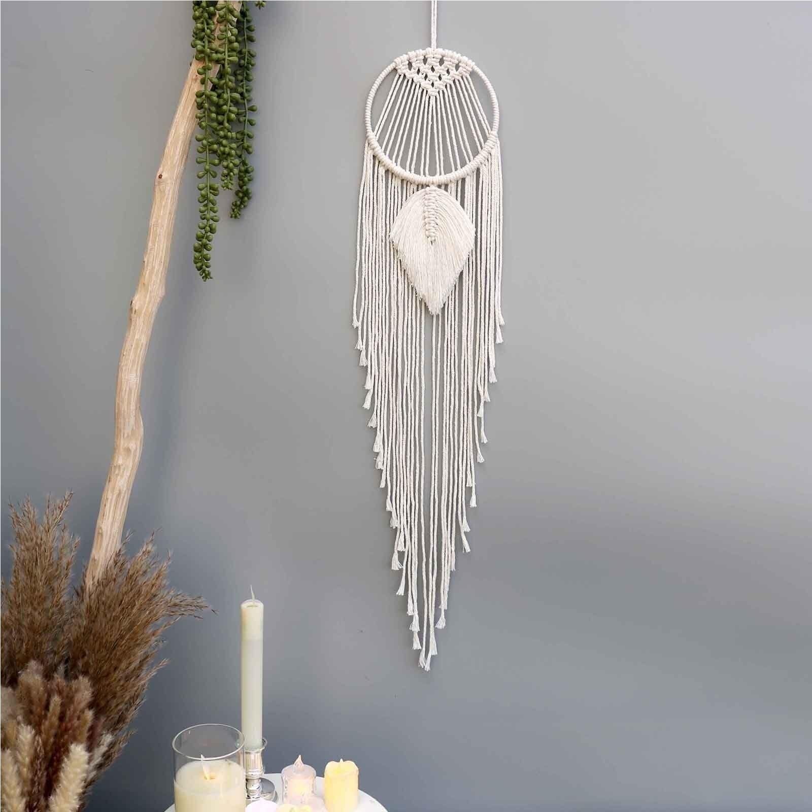 4 TEILE/SATZ Makramee Traumfänger Mond Stern Runde Herzform Wandbehang Ornament Home Dekor Für Schlafzimmer(Purple)