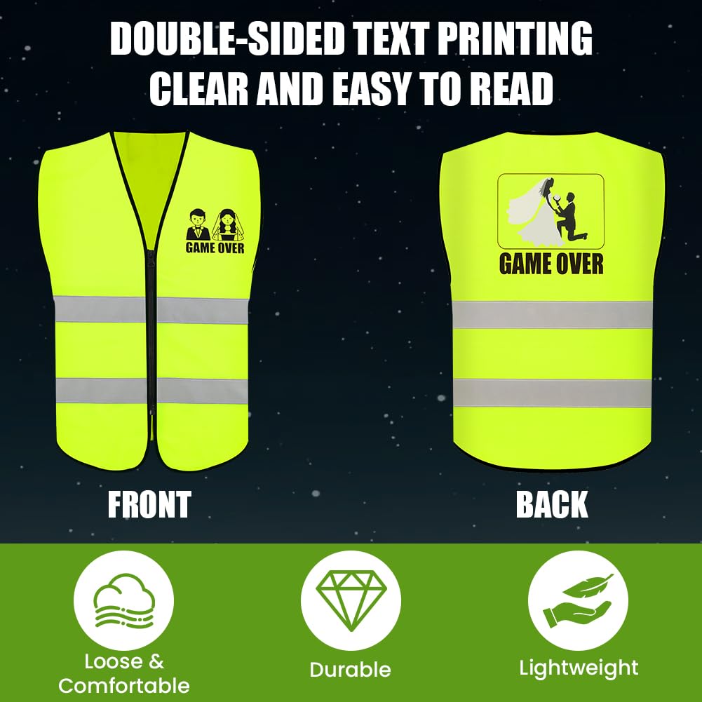 Addio al Celibato, Gilet Riflettente Sposo, Decorazione Giubbotto di Avvertimento, Maglietta Jga, Idea Regalo Divertente per Futuro Sposo Costume Addio al Celibato Uomo