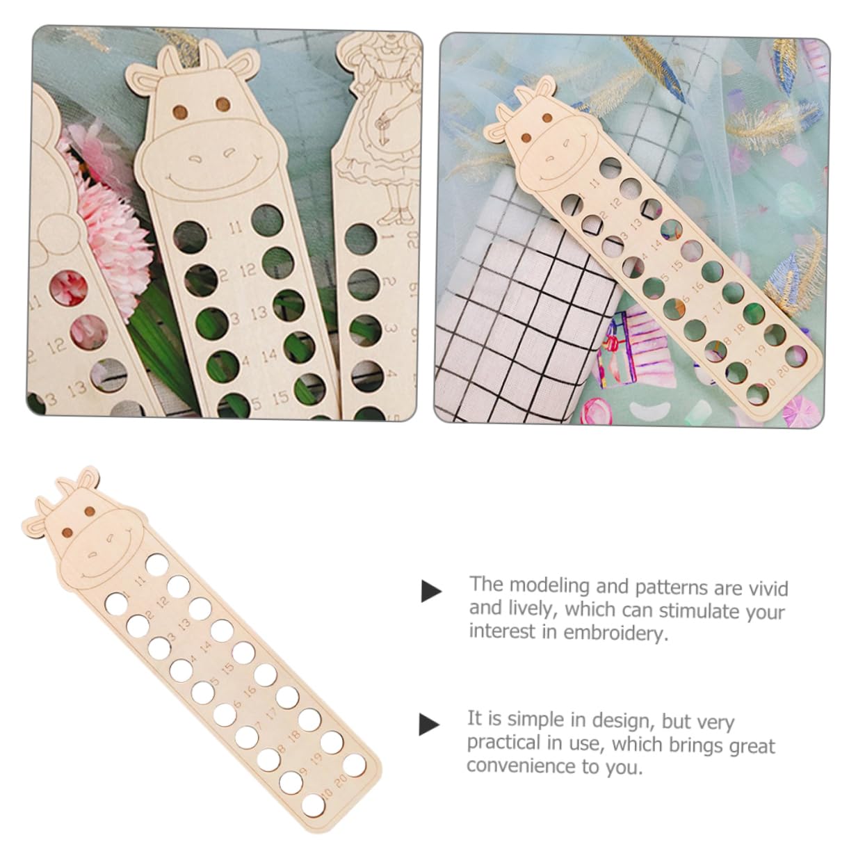 OSALADI Cross Stitch Sewing Tools Creative Thread Winding Board Wooden Thread Keeper