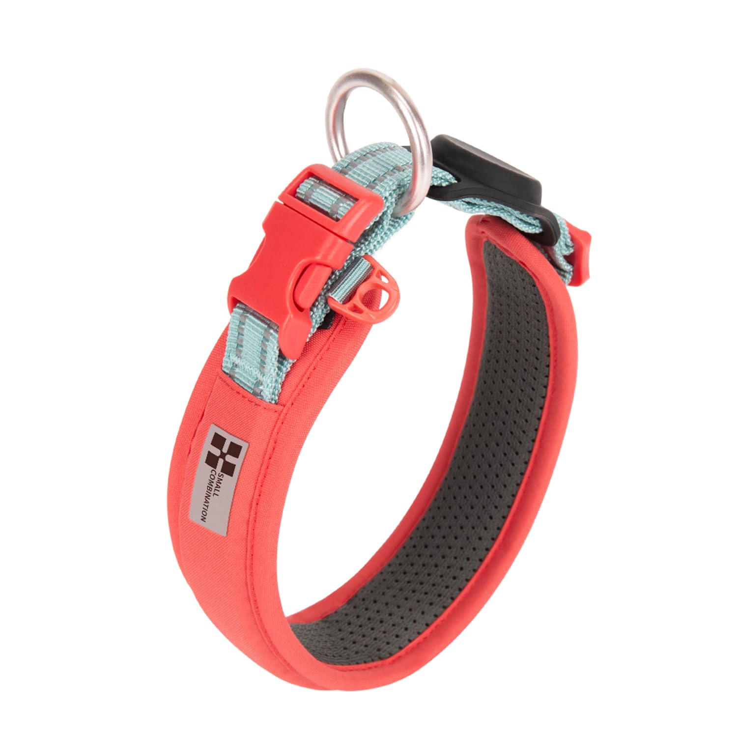 SMALL COMBINATION Padded Dog Collar, Adjustable with Quick-Release Buckle,Suitable for All Types of Dogs (Watermelon Red, XS)