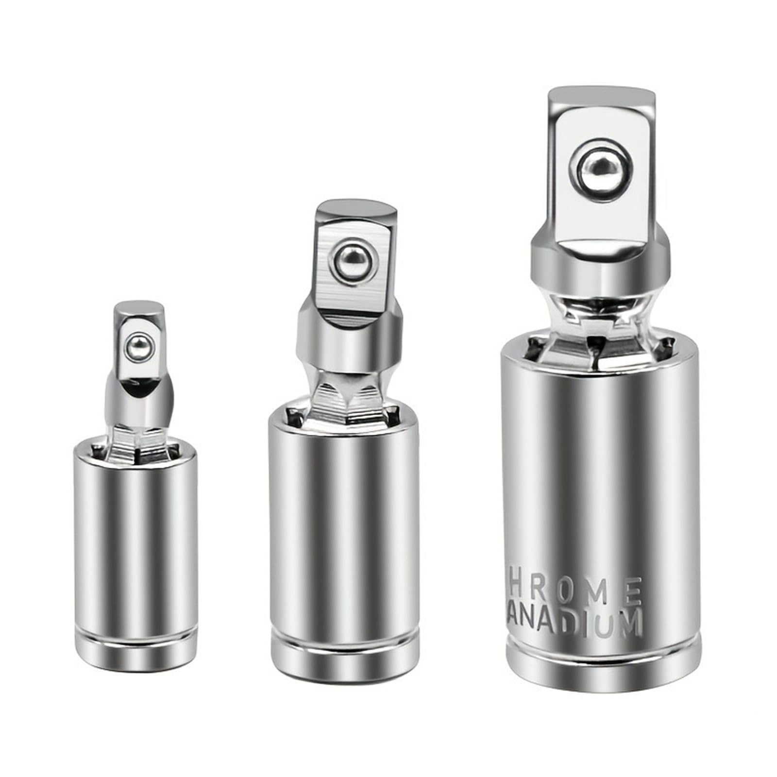 Thatiarry Professional Ratcheting Universally Joint Socket 3Pcs Set 40Cr Materials For Mechanics And Diyer Projects Socket Set For Electric Wrench