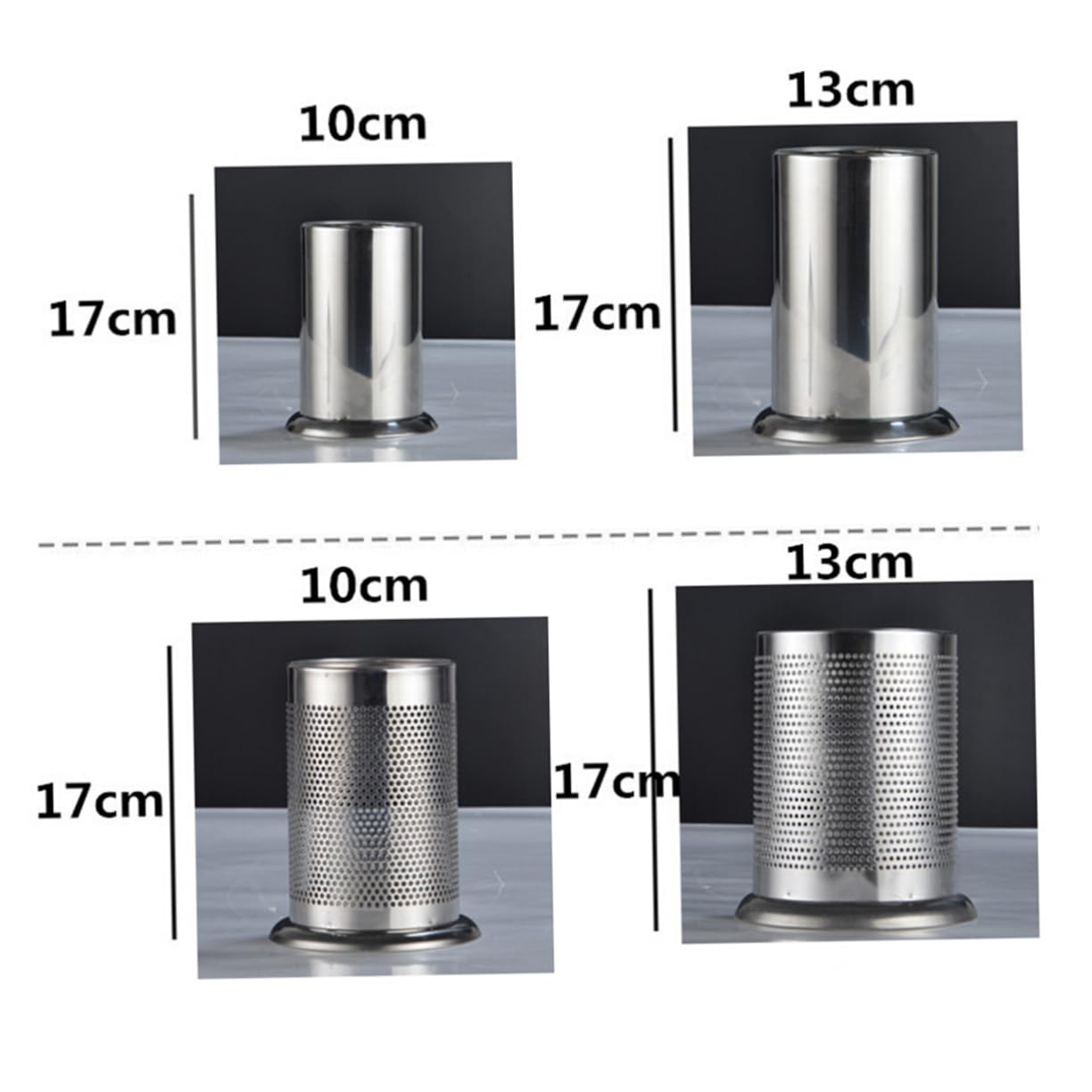 COLLBATH Thickened Stainless Steel Utensil Organizer Holder with Base for Countertop Storage and Easy to Clean Kitchen Tool Holder Sleek Design