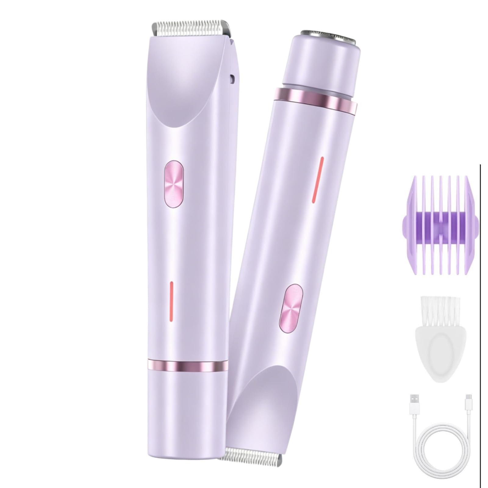 Razerly Maquinilla Mujer 2 En 1,depiladora Eléctrica De Doble Cabeza, Resistente Al Agua Y Para Uso En Seco Y Húmedo (Morado)