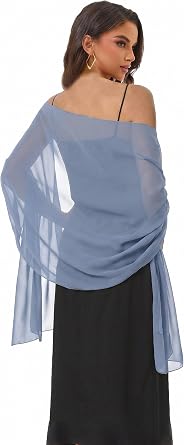 Baoqiya Womens Shawls and Wraps for Evening Dress Chiffon Shawl Soft Elegant Silky Pashmina Wedding Bridal Scarf