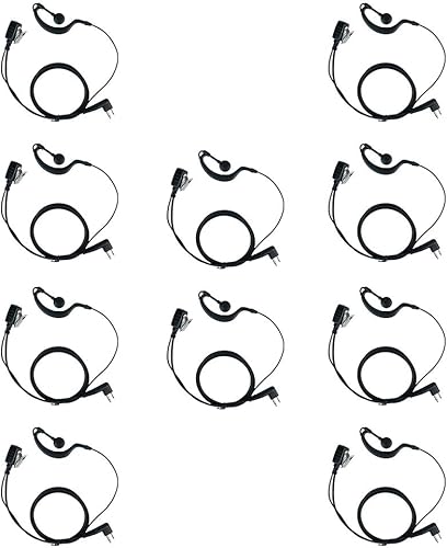 Auriculares con forma de G de 2 pines con micrófono PTT para Motorola cls1110 cp200 cls1410 cp185 cp200d rdm2070d walkie talkie radio de 2 vías (10