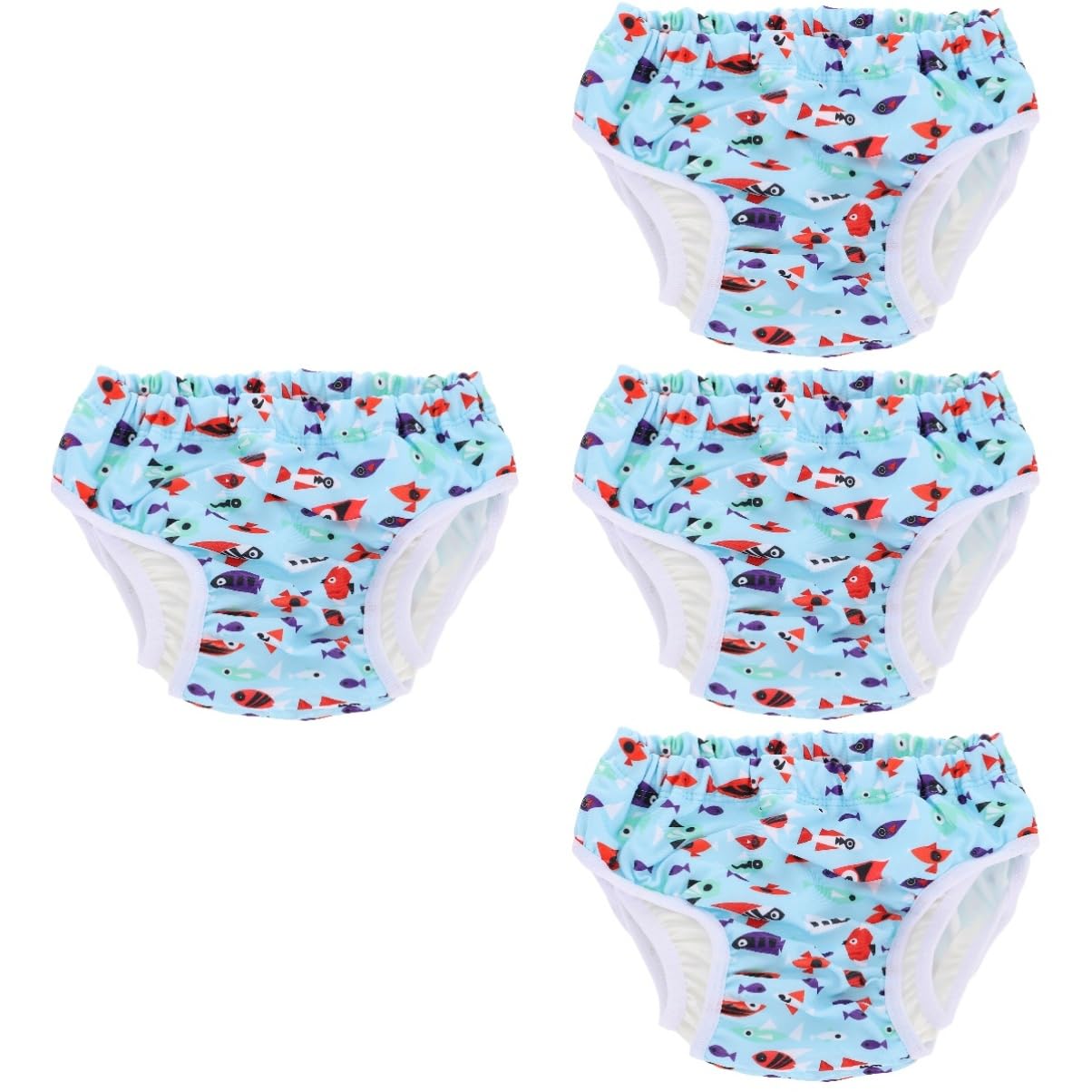 TOYANDONA 4piezas Pañal Bañador Reutilizable Para Bebés Para Natación y Entrenamiento De Baño Diseño y Cómodo Color Lago
