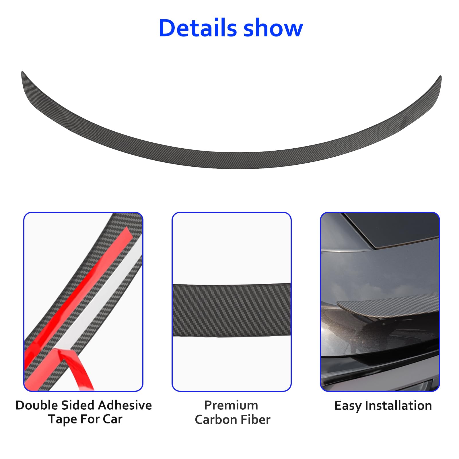per Tesla Model Y Juniper Spoiler Originale Spoiler posteriore Ala Labbro Opaco Fibra di Carbonio per Tesla 2025 2026 Model Y Juniper Accessori (Fibra di Carbonio Opaca)
