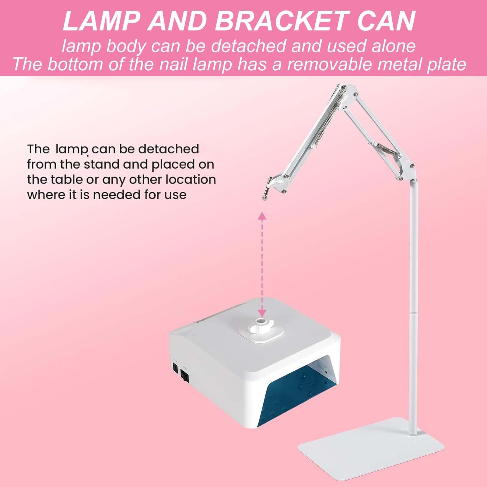 Lampa do utwardzania lakieru hybrydowego do paznokci 35W, 39 diod LED, z regulowanym o 360° stojakiem podłogowym, suszarka do paznokci LED z inteligentnym czujnikiem