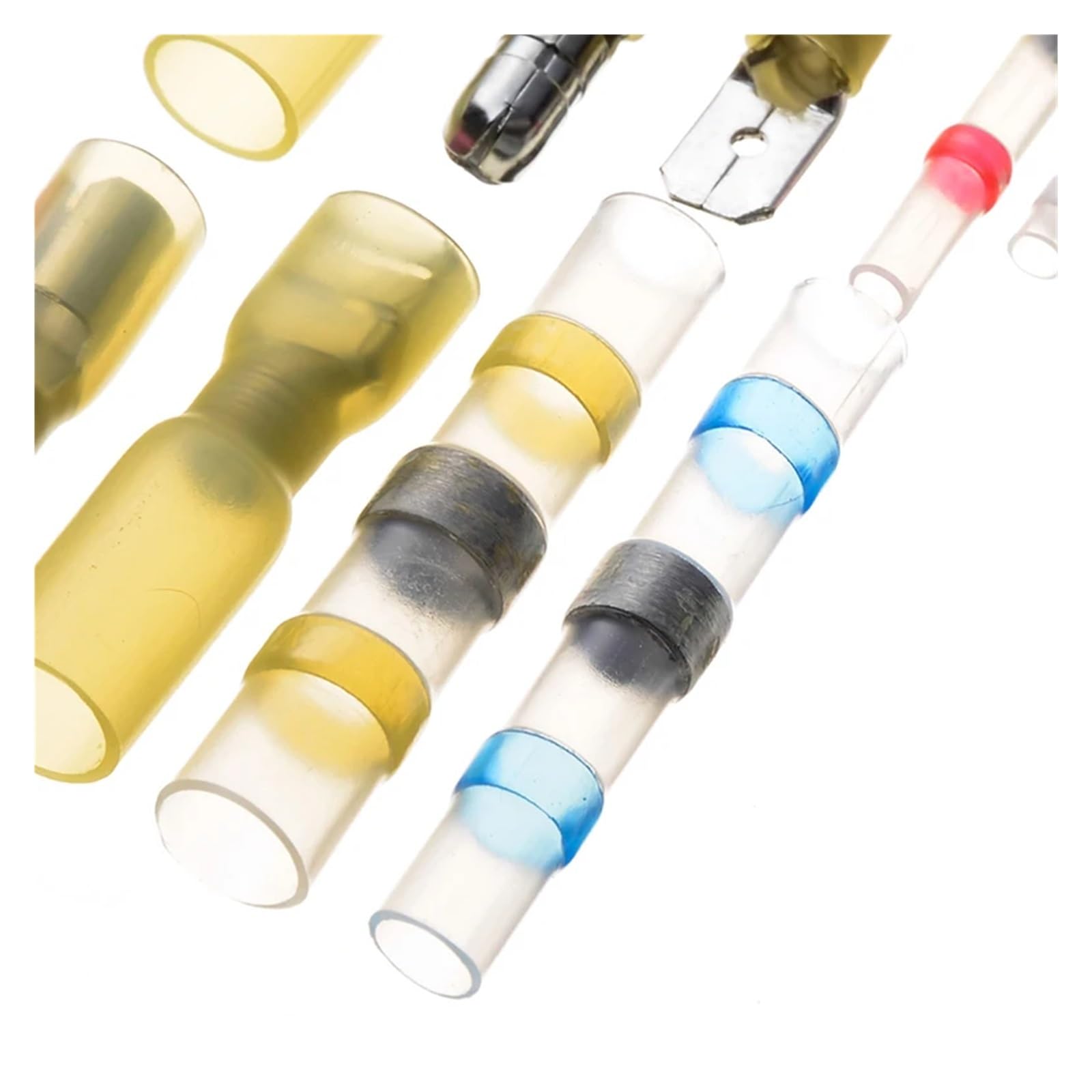 Kit di connettori termorestringenti isolati elettricamente, manicotti di saldatura ad alta tenuta da 200 pezzi con scatola