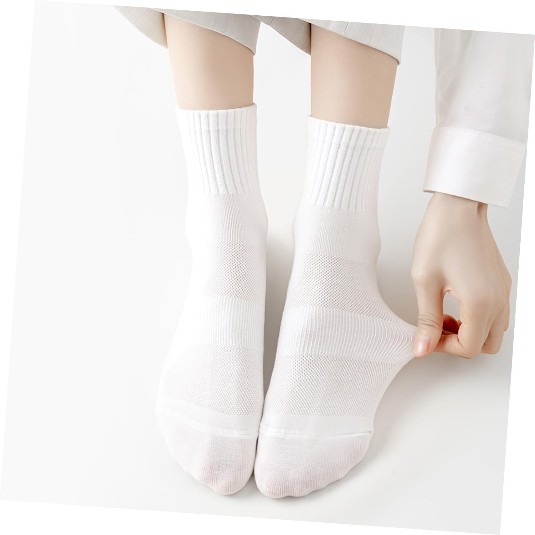 Didiseaon 10 pares Calcetines de Algodón para Mujer de Medias Tobilleras Transpirables de Alta Absorción de Sudor Sujeción Elástica y Fino para Diario y Deporte