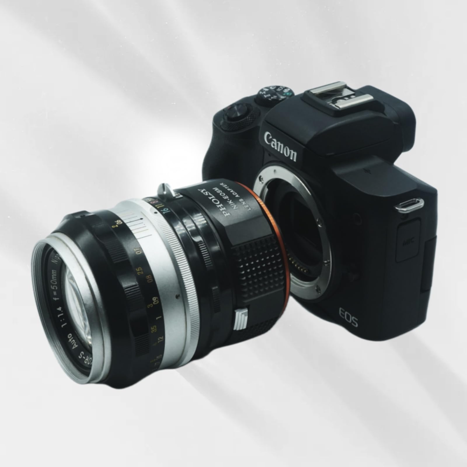 PHOLSY Anello Adattatore Messa a Fuoco Manuale Compatibile con Obiettivi Nikon F, AI, AIS, AF, AF-I, AFS Mount e Canon EF-M (EOS M) Mount Corpo Fotocamera, Nikon F su EF-M, Nikon F su EOS M