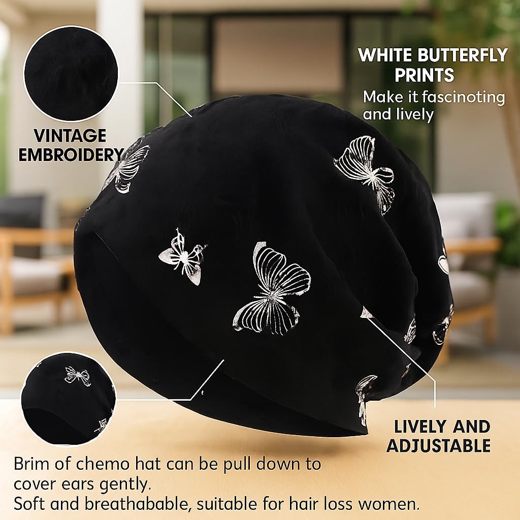 Slouchy Knit Beanie Hat for Women Chemo Hat Cancer Head Wraps Sleep Head Thin Cotton Skull Cap - Image 5
