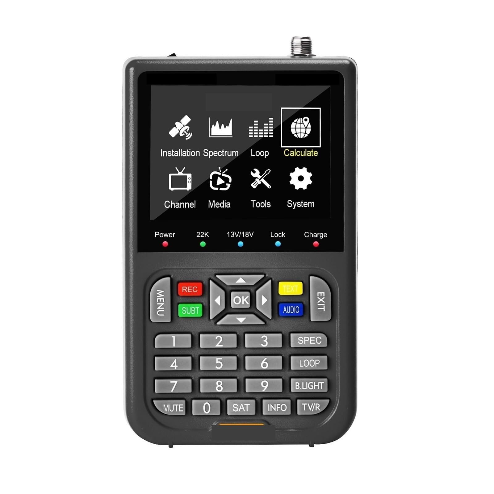 Buscador de señal satelital, Pantalla LCD De Alta Resolución del Detector Señal Visor Instrumento Satelital DVB-S2