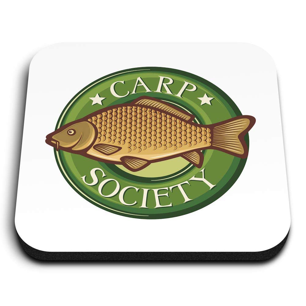 Destination Vinyl Ltd Multicolor 1 X Square Mdf Fridge Magnet - Carp Society Fish Fishing Box 6673