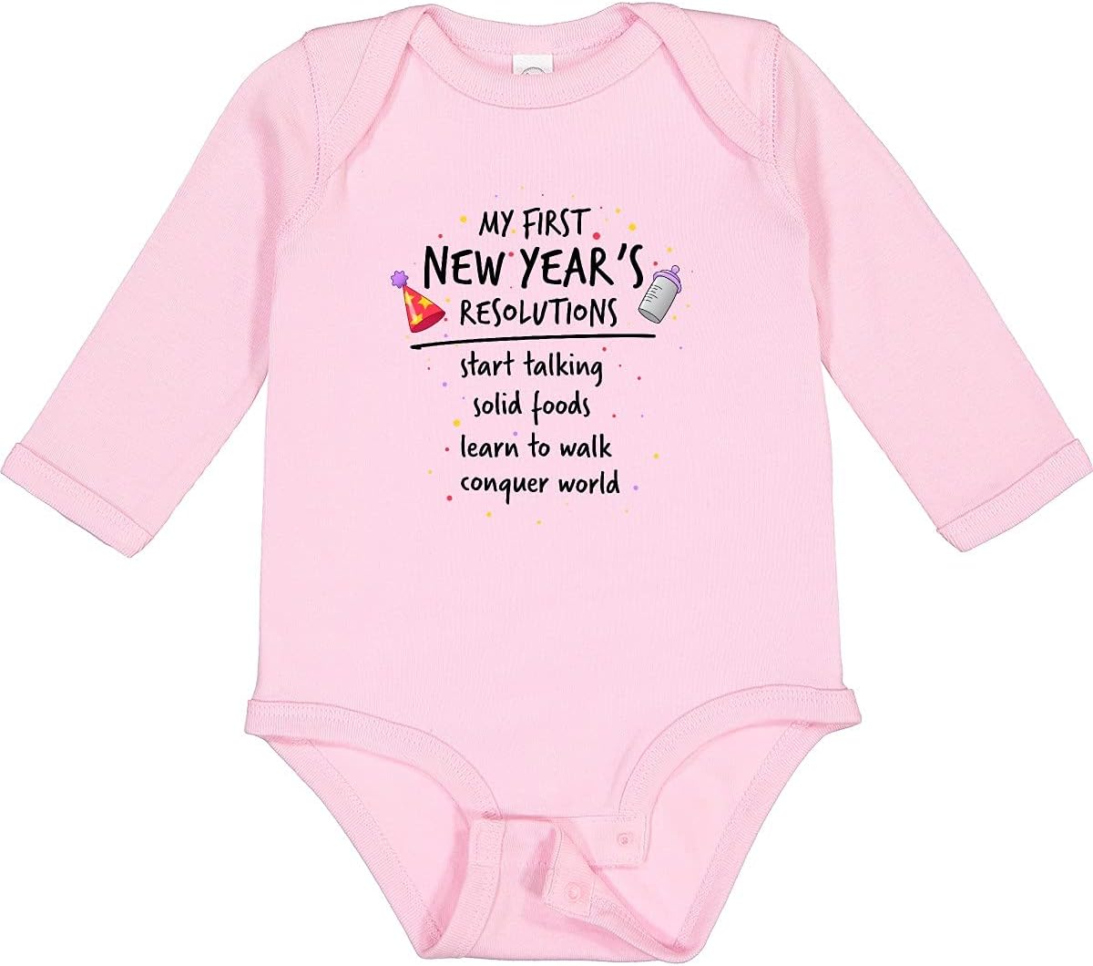 inktastic My First New Year's Resolutions Long Sleeve Creeper