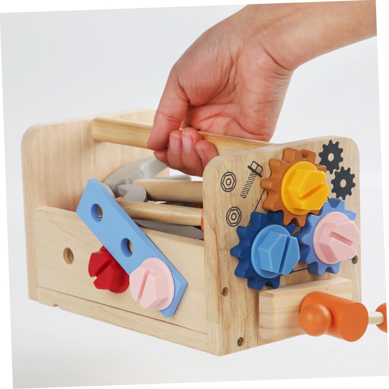 Juego de Herramientas de Madera Portátil, 1 Set, para Niños