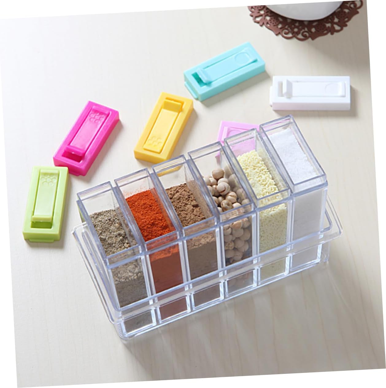 KOMBIUDA Multi-function Seasoning Bottles Spice Shakers Air-tight Lids Condiment Jars for Kitchen
