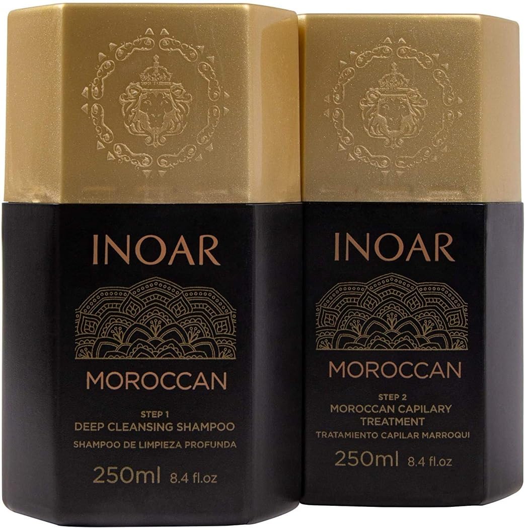INOAR Brazilian Hair Straightening System (2 x 250ML Shampoo and Keratin)