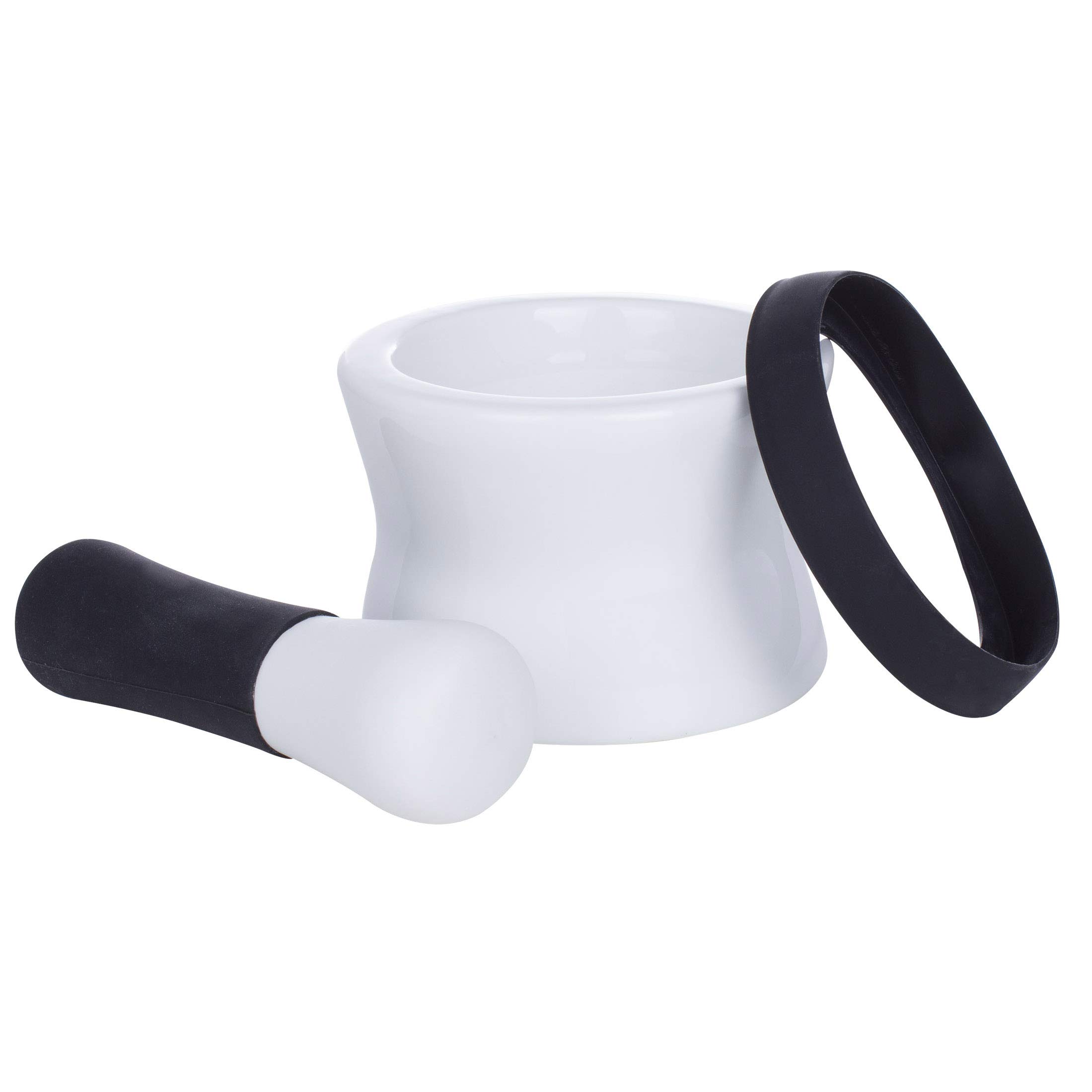 HEALTHSMART(tm) Porcelain Mortar and Pestle with Black Silicone Base - Image 3