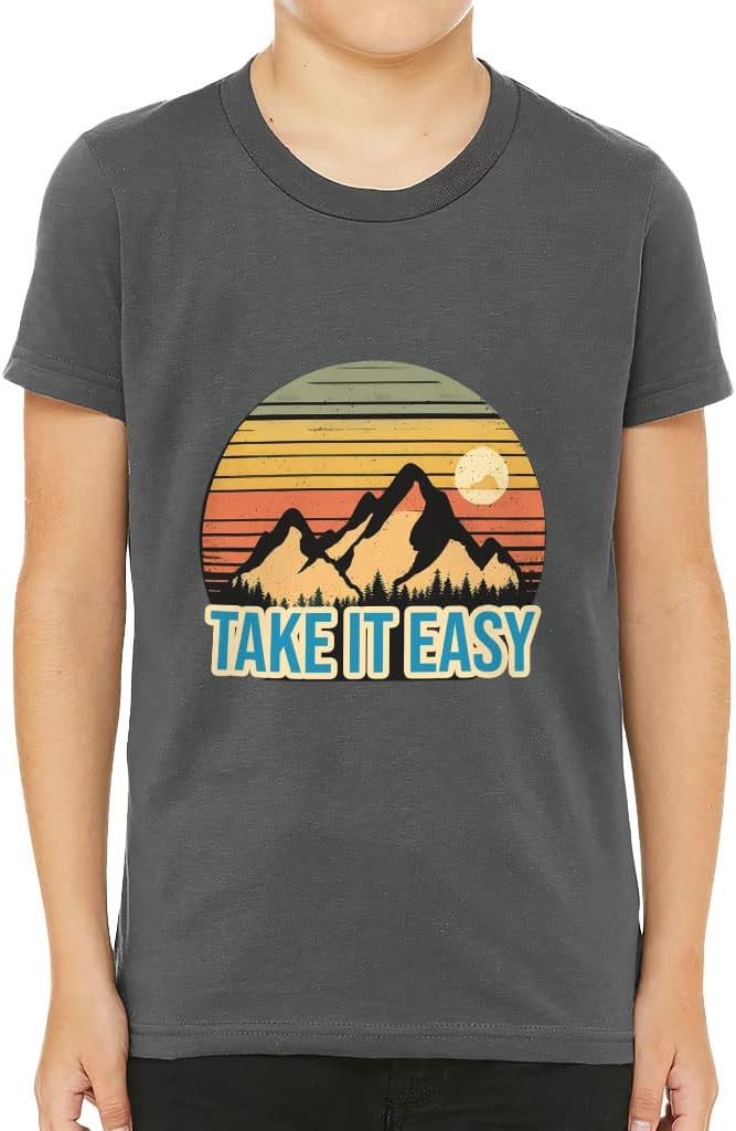 Take It Easy Kids' T-Shirt - Mountain T-Shirt - Sunset Tee Shirt for Kids