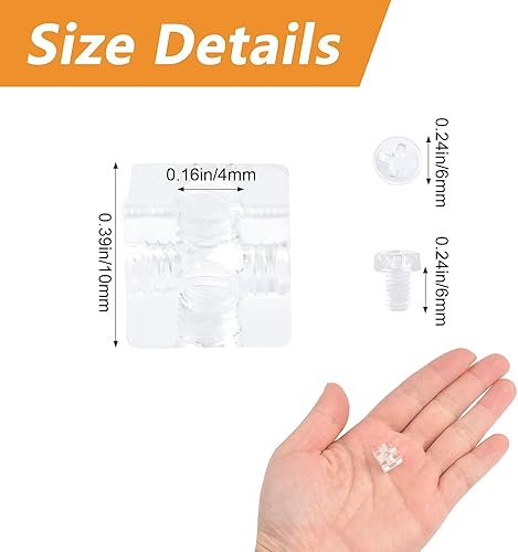 Miniatura 2 de Soporte de esquina acrílico, 16 soportes transparentes de 6 agujeros con tornillos de montaje M4 para refuerzo de muebles de conexión (0.394