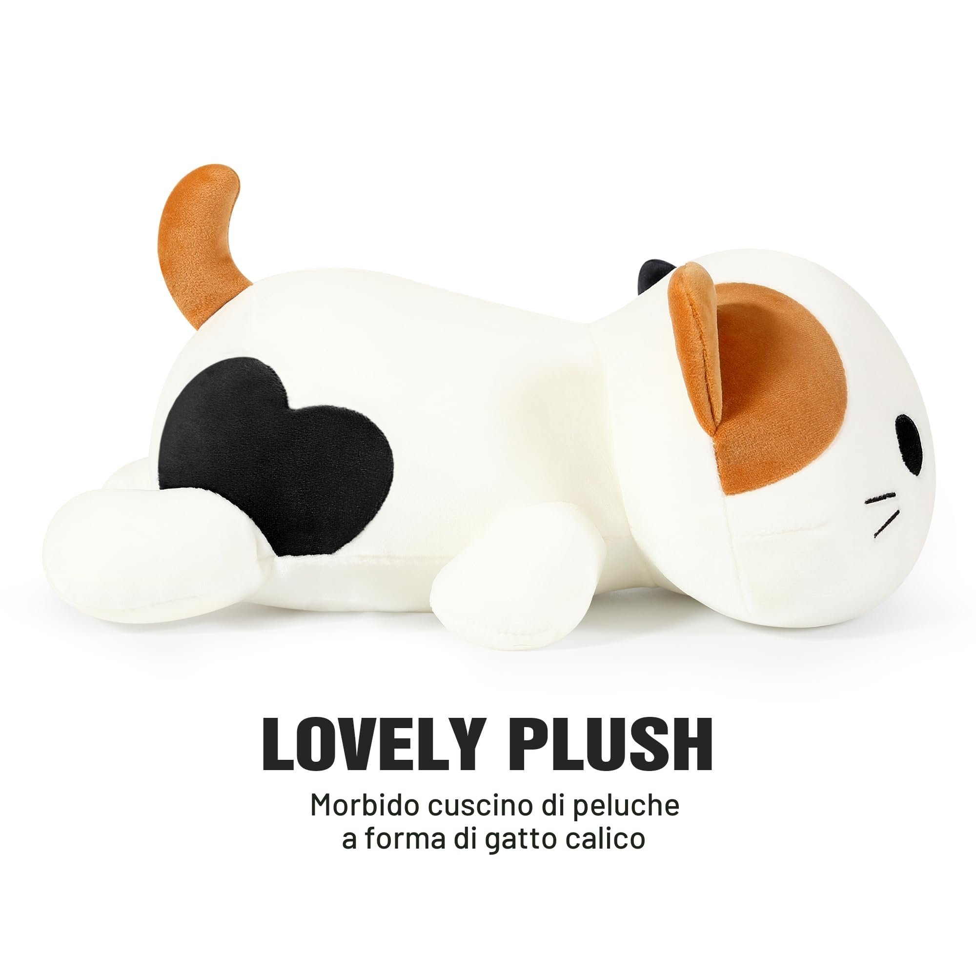 Shownicer - Peluche di gatto kawaii, cuscino in peluche, giocattolo per bambini, regalo per ragazze di 3+ anni (Marrone, 30 cm)