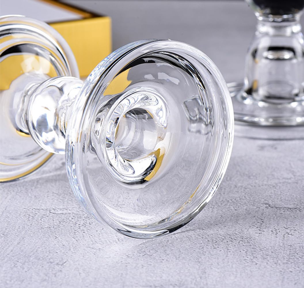 Bougeoir conique en verre transparent pour décoration de Noël, mariage, salon