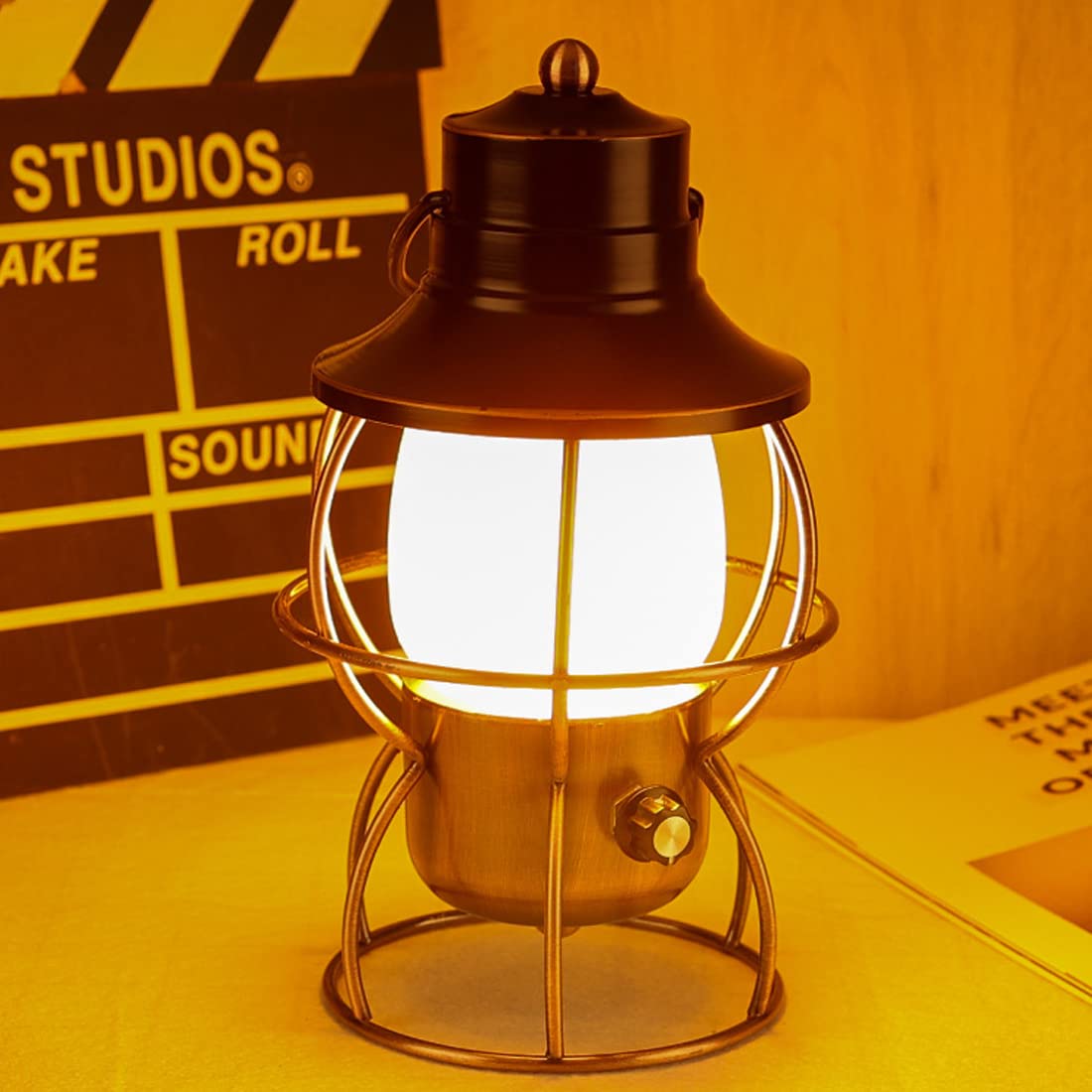 Lanterna Da Campeggio Ricaricabile Clearhill Con Effetto Fiamma - 3 Modalità LED, Dimmerabile, IPX4, Stile Vintage, 1200 MAh