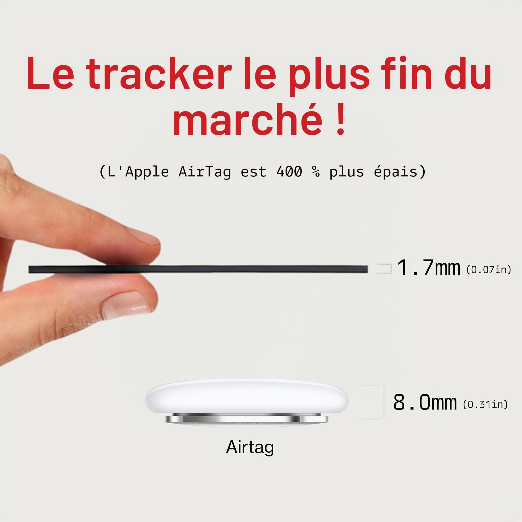 KeySmart SmartCard (Gen 3) Carte de suivi de portefeuille certifiée MFI, double réseau compatible avec Apple Find My et Google Find Hub, localisateur d'articles GPS rechargeable, suivi pour étiquette