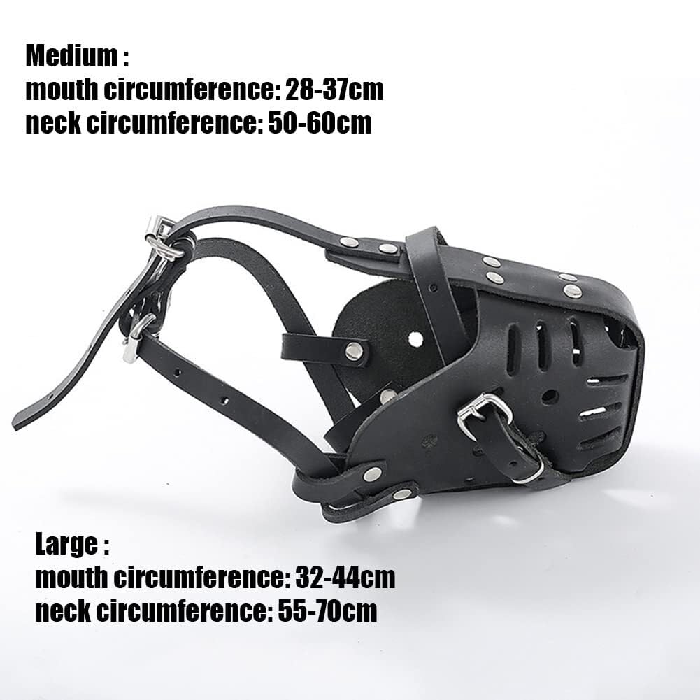 Muselière pour chien, muselière de dressage réglable en cuir pour éviter les morsures et les aboiements, design confortable pour les grands chiens, idéal pour le dressage et le contrôle du