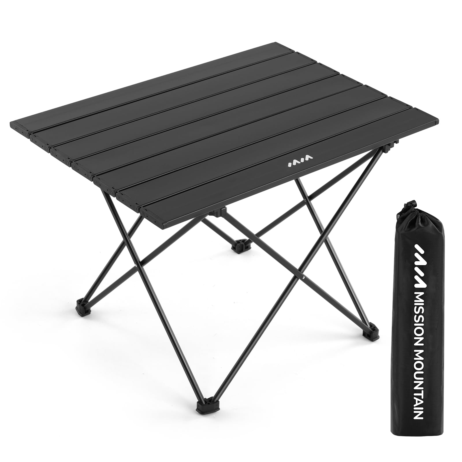 UltraPort Compact Camp Table, Outdoor Folding Table, Portable Camping Side Table, Ultralight Aluminum Beach Table, Small Camping Table with Carry Bag for Camping, Picnic, Black