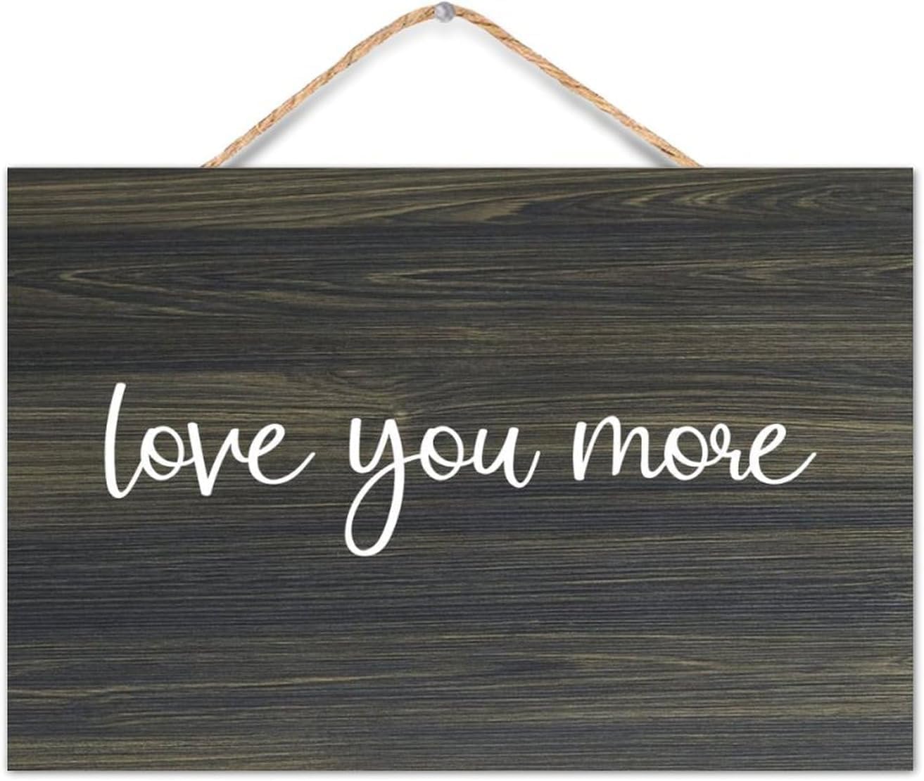 Bdrkldc Mb04 Hanging Wall Sign Wooden, Love You More Motivational Bible Quote, Rustic Farmhouse Wall Plaque For Office Bedroom Living Room Home Decor 12X8 Inch