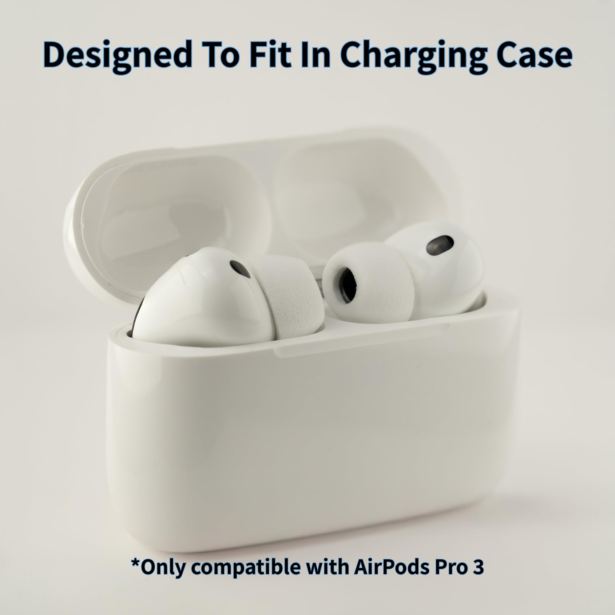 Comply TrueGrip Lot de 3 Paires d'embouts de Rechange en Mousse à mémoire de Forme pour Apple AirPods Pro Gen 3 Confort Durable, Ajustement sûr, Isolation sonore supérieure Blanc (S/M/L)