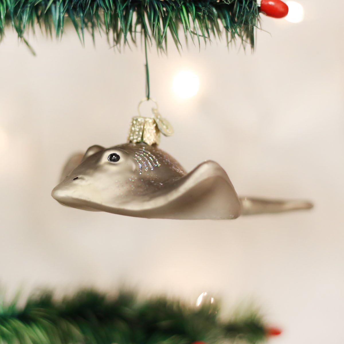 Old World Christmas Sea and Water Animals Glass Blown Ornaments for Christmas Tree Stingray : Home & Kitchen