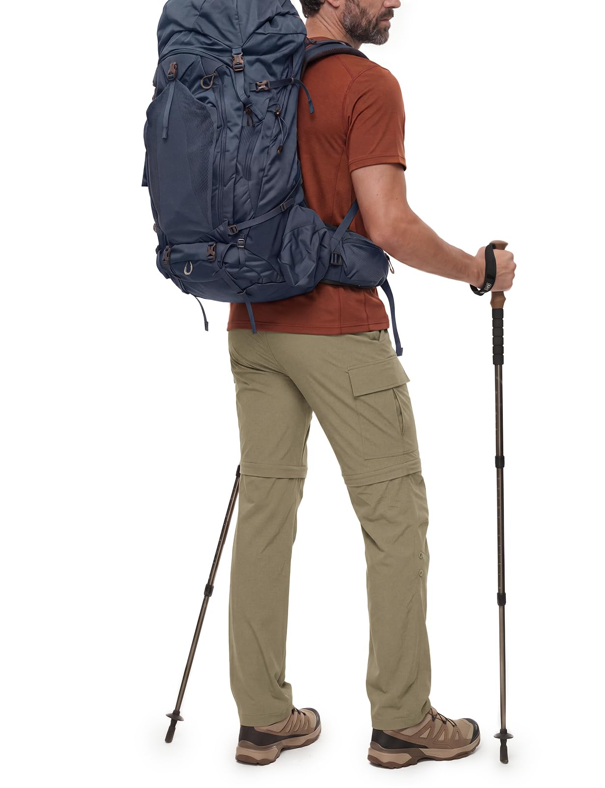 Wespornow Pantalón Convertible de Secado rápido, Ligero, con Cremallera, Transpirable, para Actividades al Aire Libre, Pesca, Safari, Senderismo para Hombre