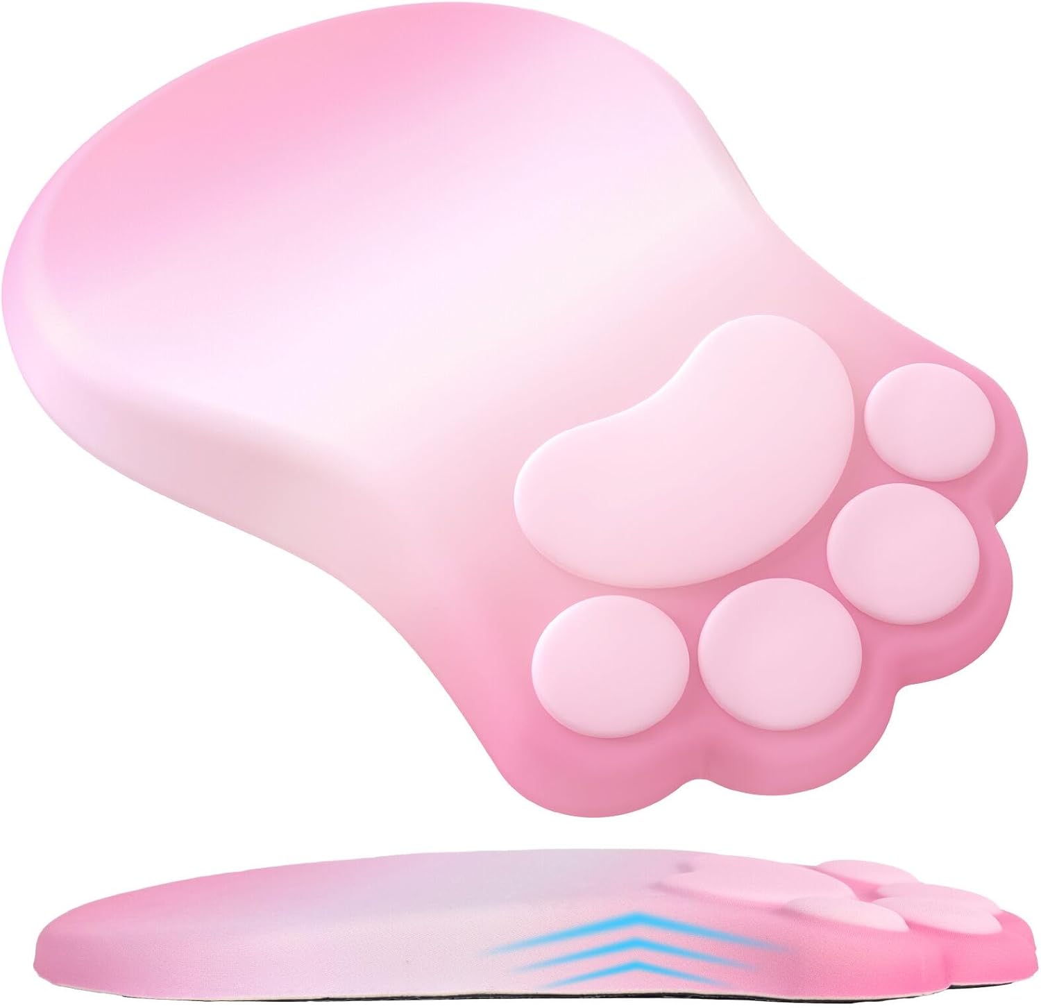 L-SPOUTTO Ergonomic Mouse Pad with Wrist Rest,Cute Cat Paw Mousepad Wrist Support,Comfortable Massage Design Computer Pain Relief Mouse Pad with Non-Slip PU Base for Desk Laptop Gaming,Gradient Pink
