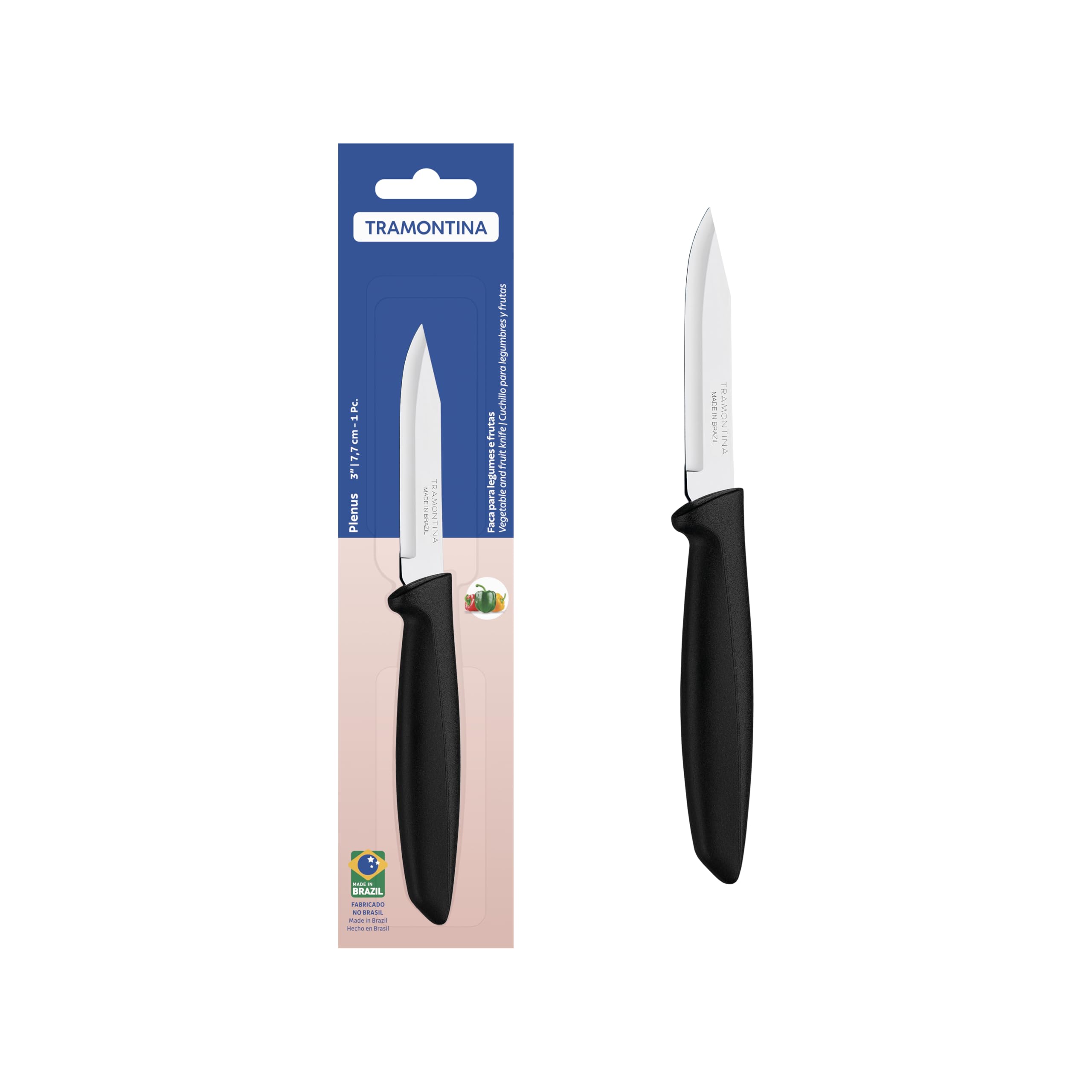 Couteau d'office Plenus 8cm Tramontina idéal pour préparer vos fruits et légumes