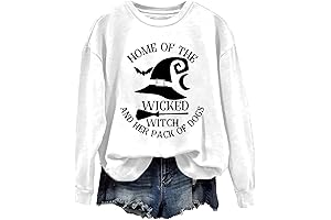 2024 Fall Halloween Sweatshirts for Women: Layaway-friendly Printed Graphic Long Sleeve
