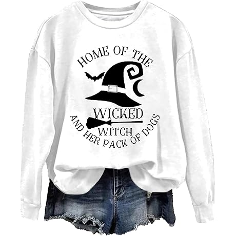 2024 Fall Halloween Sweatshirts for Women: Layaway-friendly Printed Graphic Long Sleeve