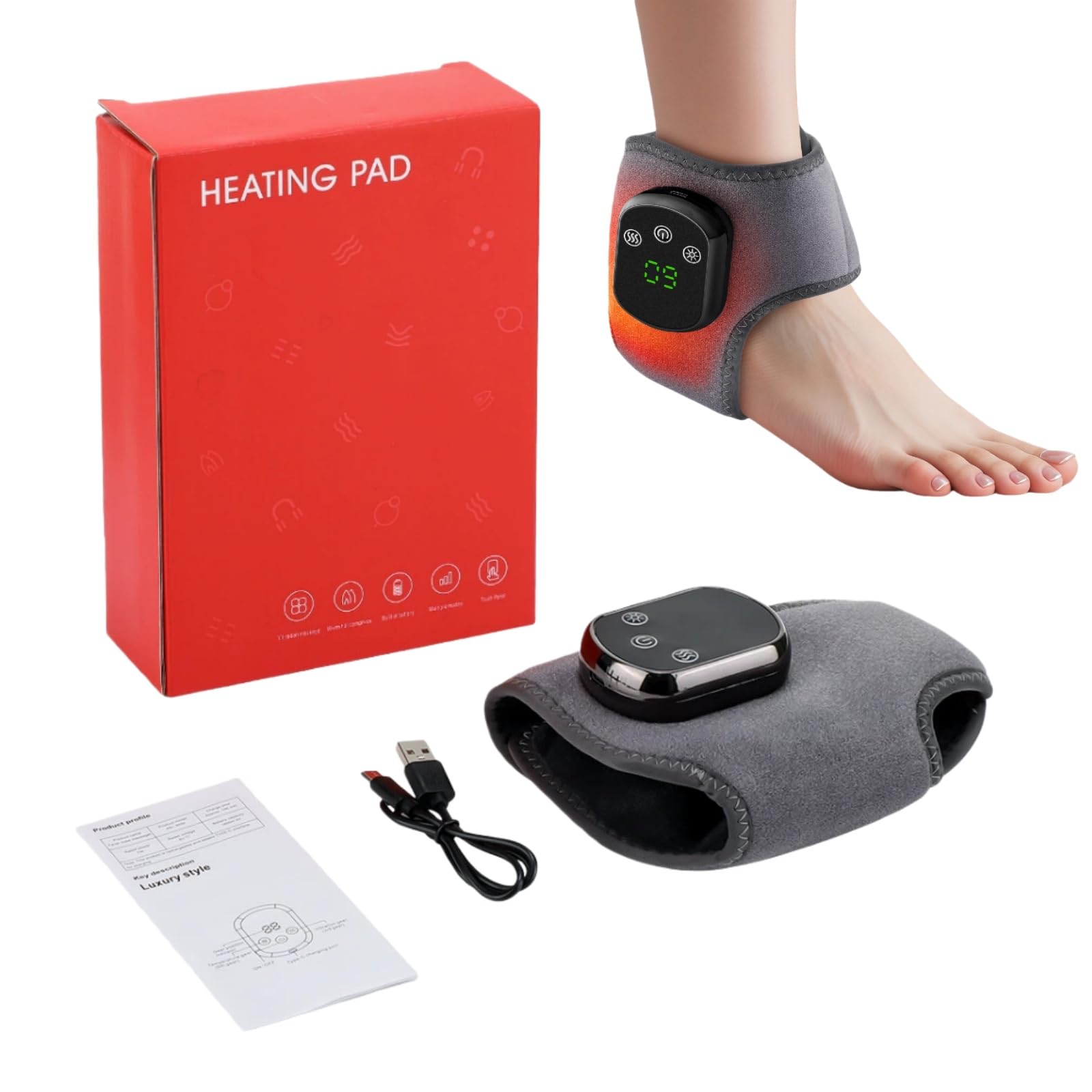 neurocur VitalPulser 3-in-1 Massager Fußmassager Elektrisch – 3 Massage-Modi & 5 Wärmestufen, Tragbar, Kabellos, Perfekt für Zuhause & Unterwegs