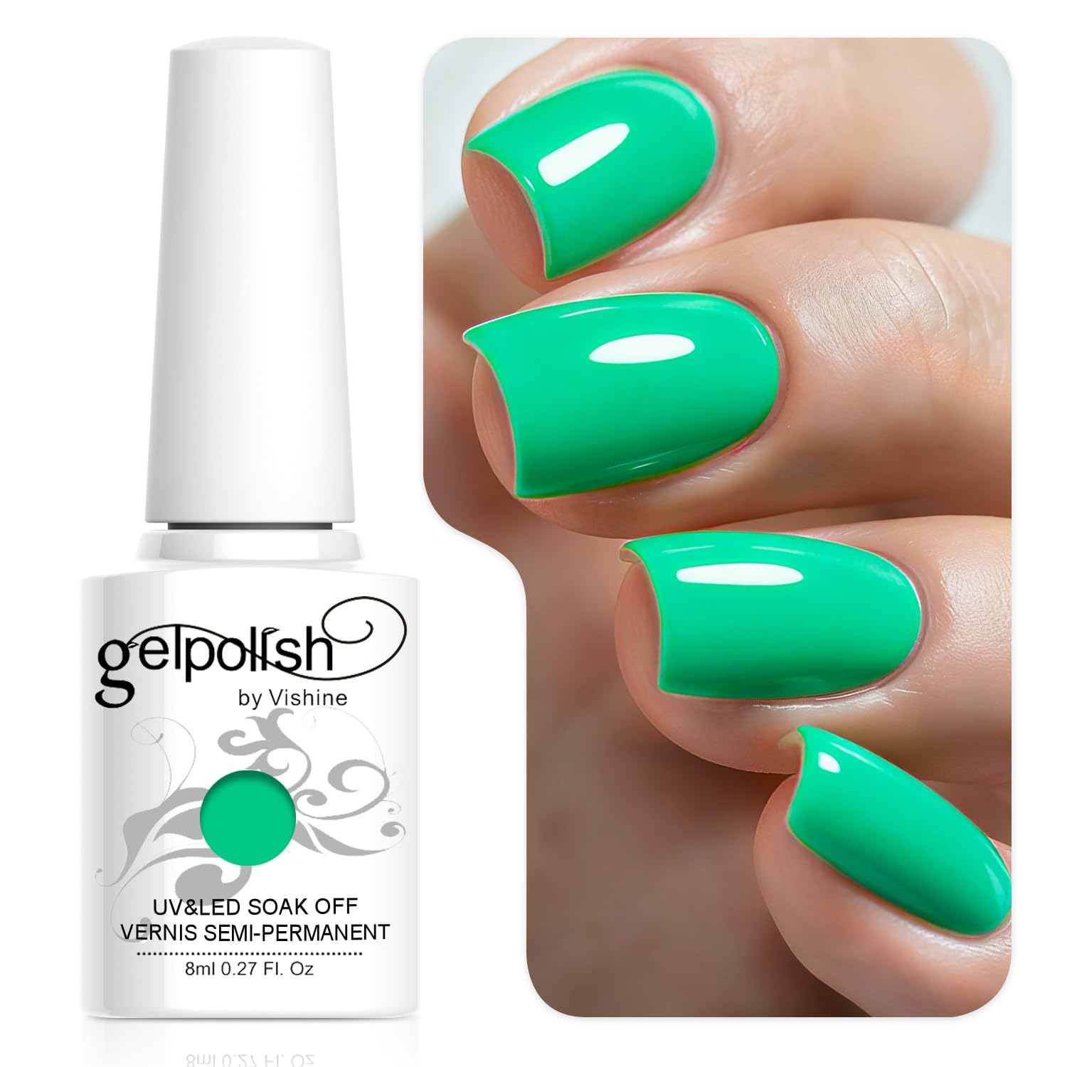 Vishine Esmalte de uñas semi-permanent Soak Off UV LED Gel Polish Nail Gel Manicura, Negro (687) — view 22