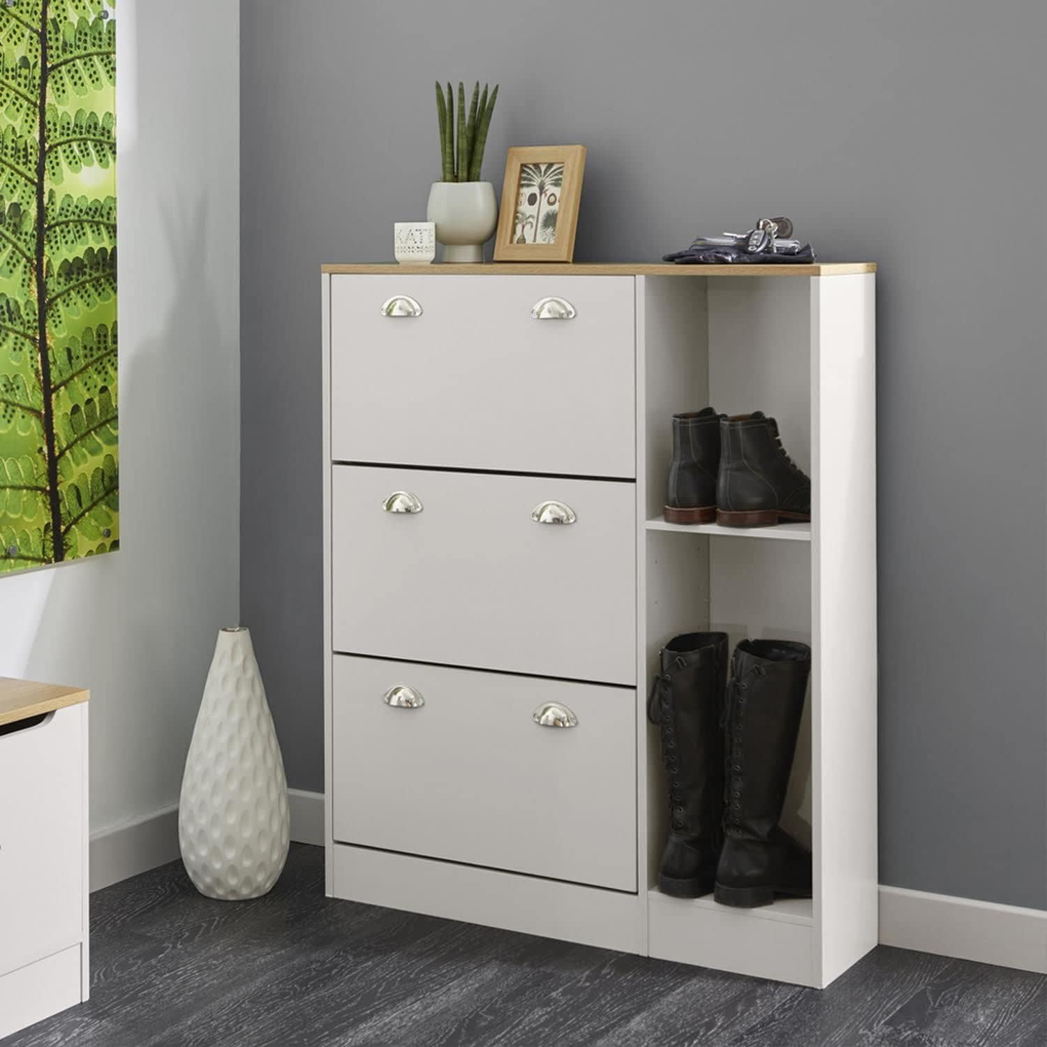 Artis Cream Shoe Unit With Drawers Freestanding Organiser