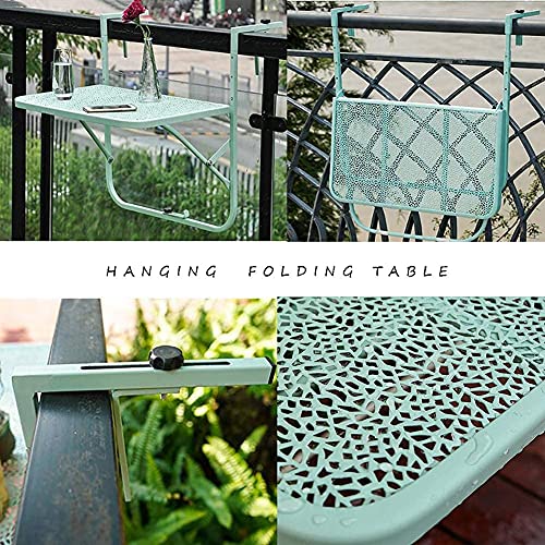 Mesa montada na parede, varanda ao ar livre, corrimão para pendurar, mesa auxiliar de servir, mesa d