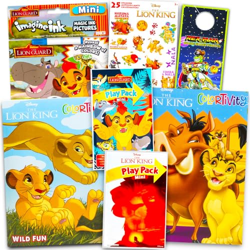 Disney Junior Lion Guard and Lion King Coloring and Activity Set - Bundle of Coloring Book, Play Packs, Imagine Ink and More | Party Supplies Pack