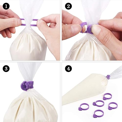 Miniatura 2 de 80 unidades de corbatas para bolsas de repostería reutilizables, bolsas de glaseado de silicona para decoración de tartas, corbatas para magdalenas,